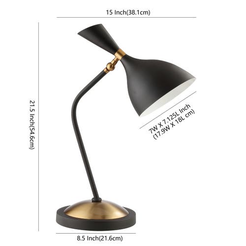 Jonathan Y Albert Iron Retro Mid-century Led Table Lamp In Black