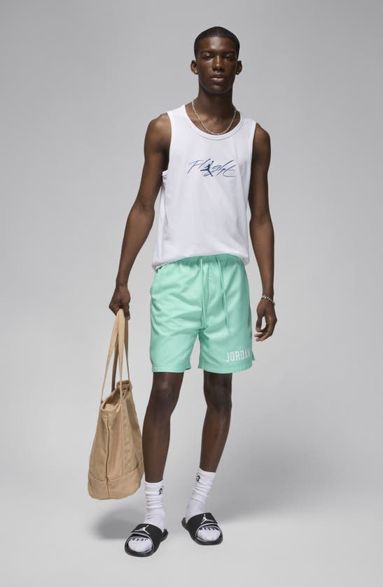 Shop Jordan Essentials Poolside Shorts In Emerald Rise/ White