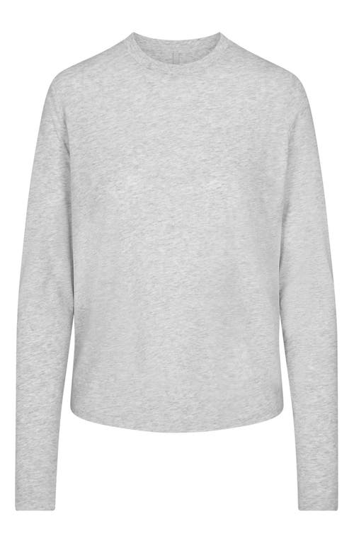 Shop Skims Relaxed Long Sleeve T-shirt In Light Heather Grey