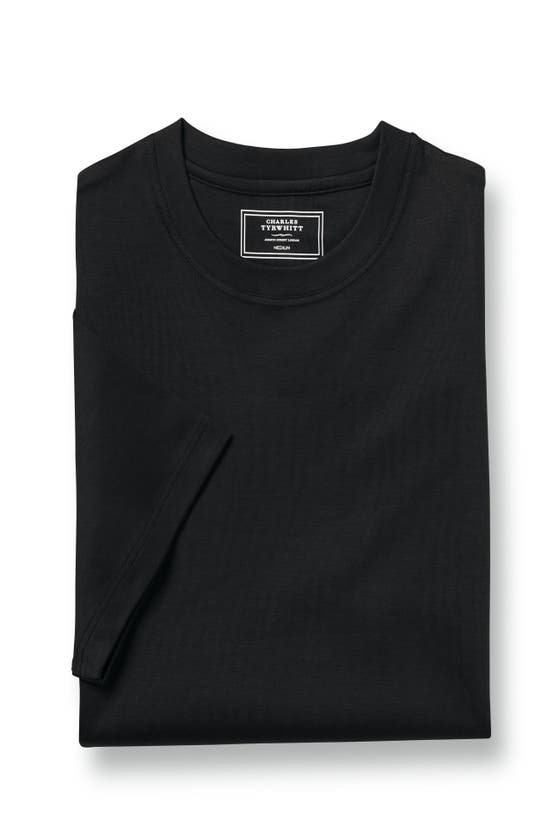 Shop Charles Tyrwhitt Cotton Jersey Short Sleeve Tyrwhitt Tee In Black