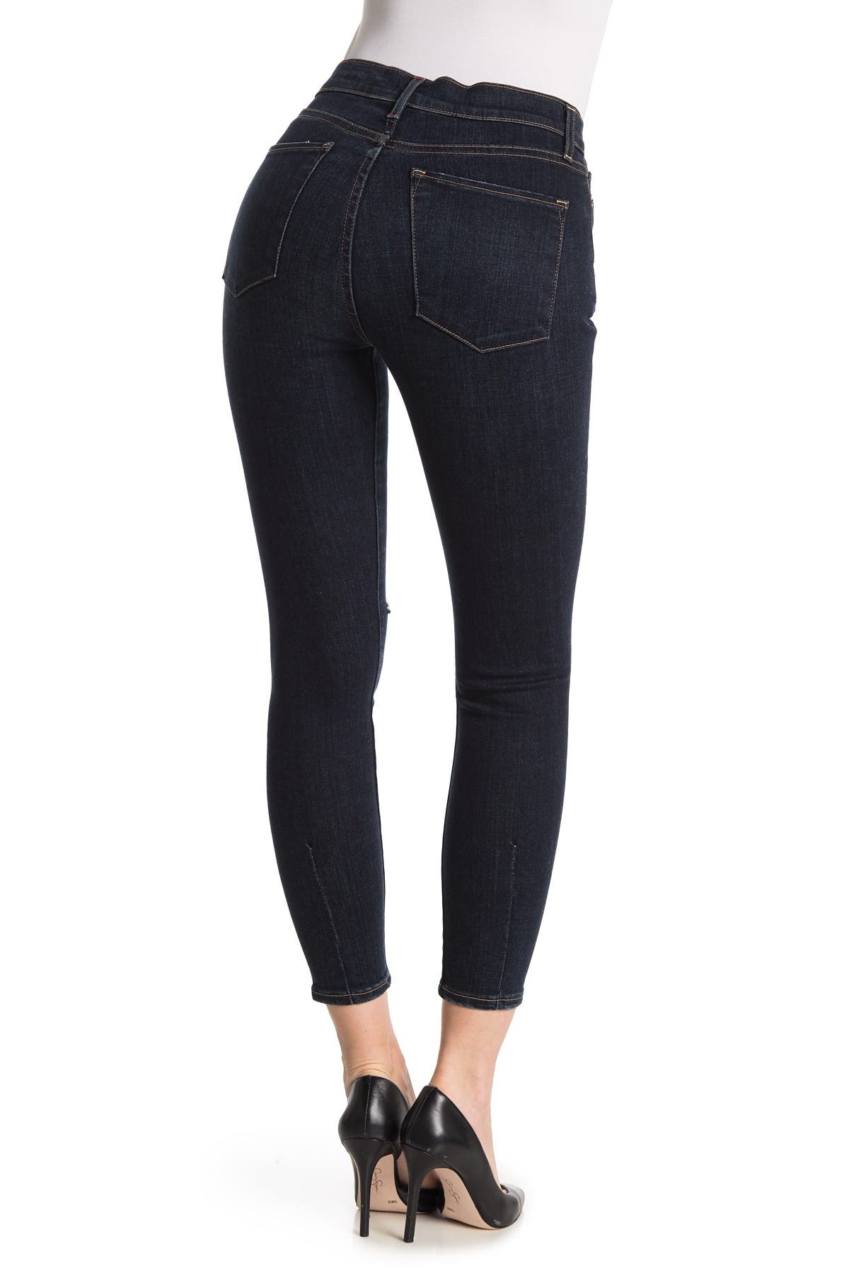 alice and olivia good high rise exposed button jeans