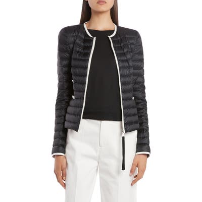 Moncler Baillet Contrast Trim Down Puffer Jacket, (fits like 6-8 US) - Black