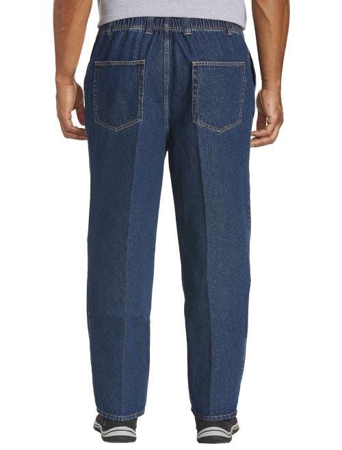 Shop Harbor Bay By Dxl Full-elastic Waist Jeans In Dark Stonewash