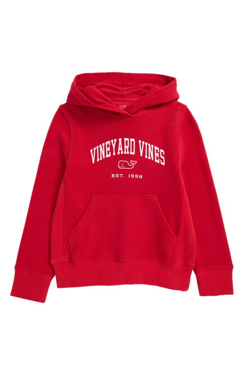 Vineyard Vines Kids' Logo Graphic Hoodie In Red Velvet