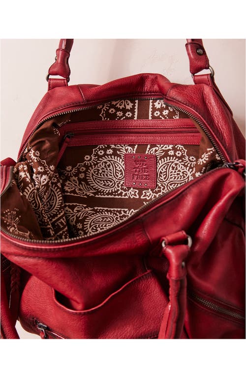 Free People Emerson Lambskin Leather Tote In Crimson