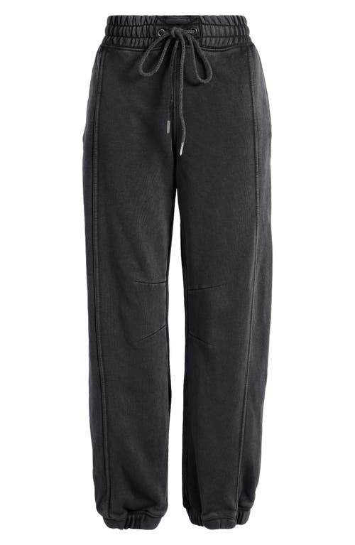 Shop Free People Sprint To The Finish Seamed Sweatpants In Black