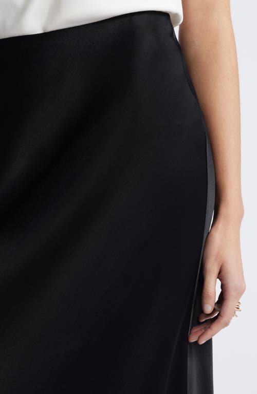 Shop Nordstrom Bias Cut Satin Skirt In Black