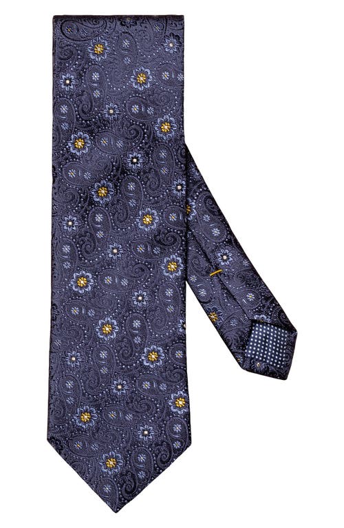 Eton Floral Paisley Silk Tie in Navy