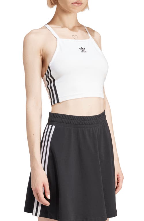 Shop Adidas Originals Adidas Adicolor 3-stripes Crop Tank Top In White