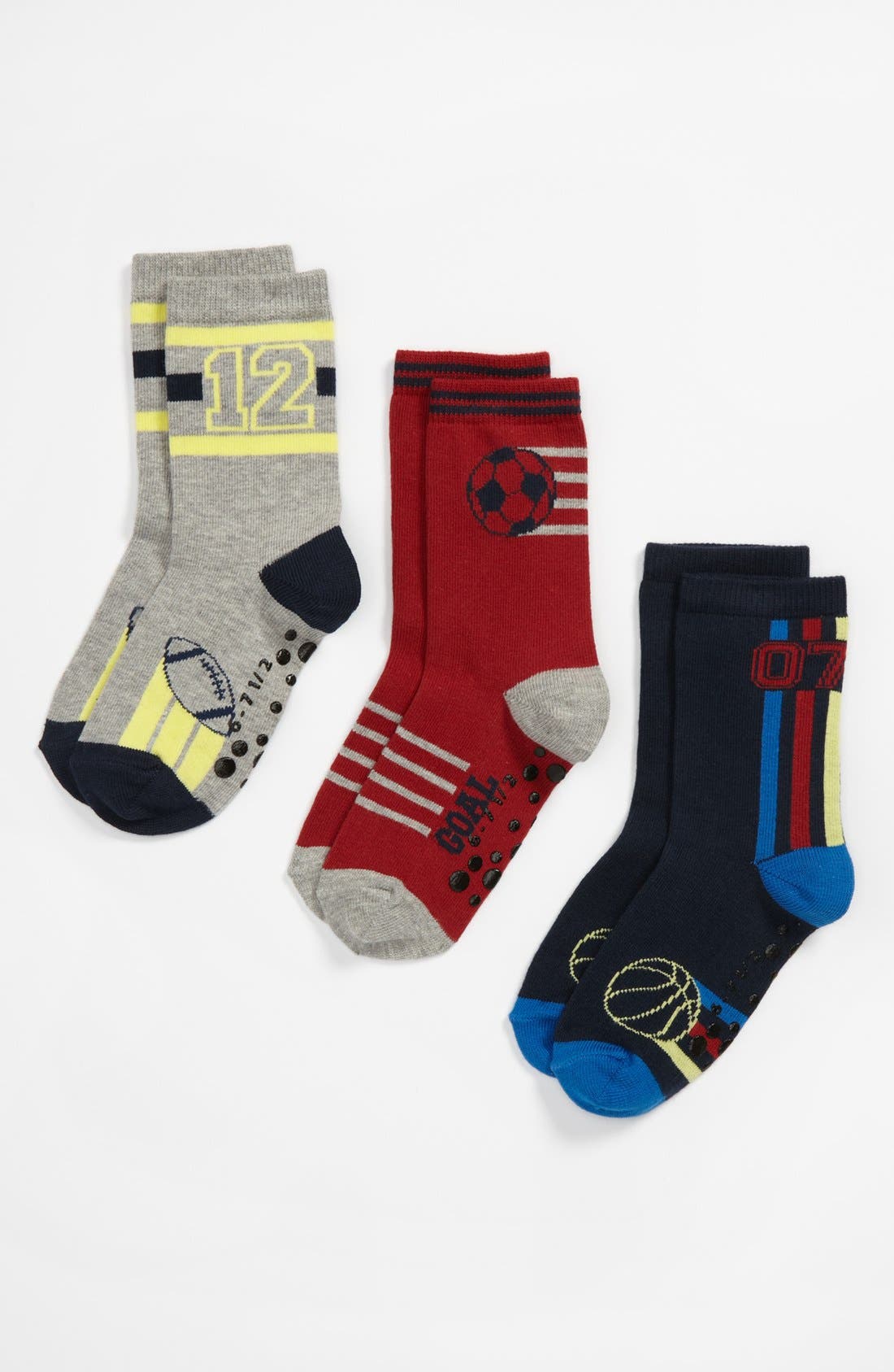 Nordstrom 'Biggest Fan' Crew Socks (3Pack) (Toddler & Little Boys