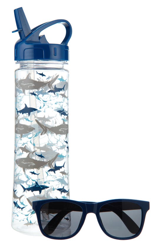 Shop Capelli New York Kids' Water Bottle & Sunglasses Set In Navy Combo