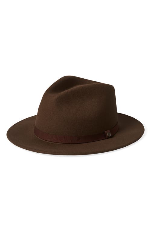 Messer Packable Wool Fedora in Dark Earth