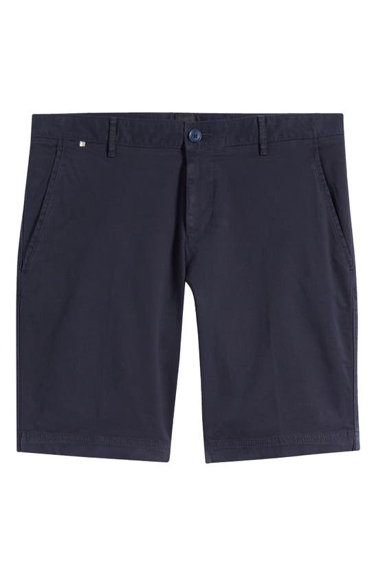 Shop Hugo Boss Slice Flat Front Shorts In Dark Blue