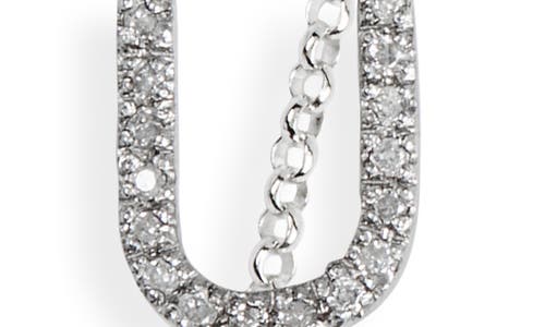 Meshmerise Bezel Diamond Initial Chain Necklace In White-u