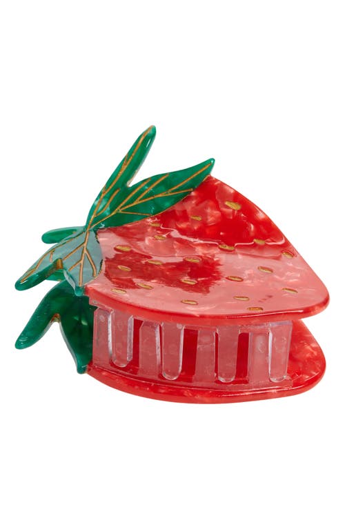 Solar Eclipse Strawberry Claw Hair Clip In Red