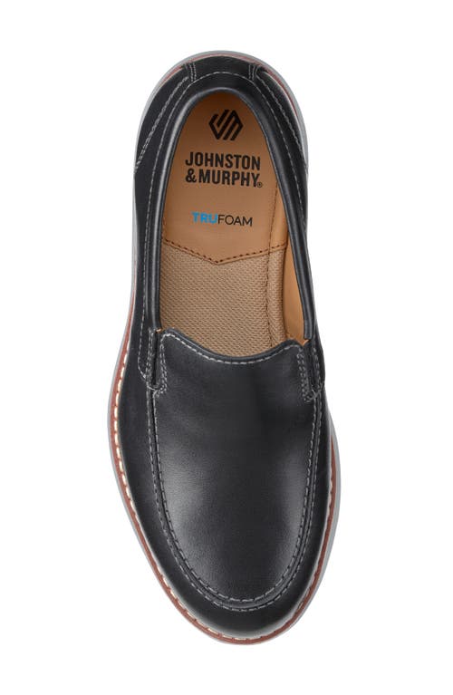 Johnston & Murphy Kids' Upton Venetian Loafer In Black Full Grain