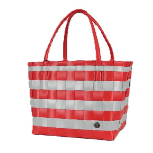 Shop Handed By Paris Spirit Recycled Tote Bags In Chili Red/elephant