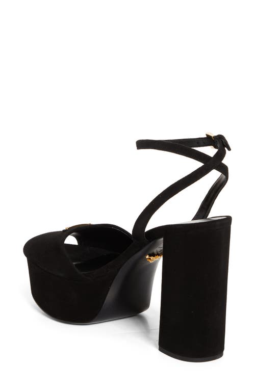 Prada Black Suede Heels In Nero