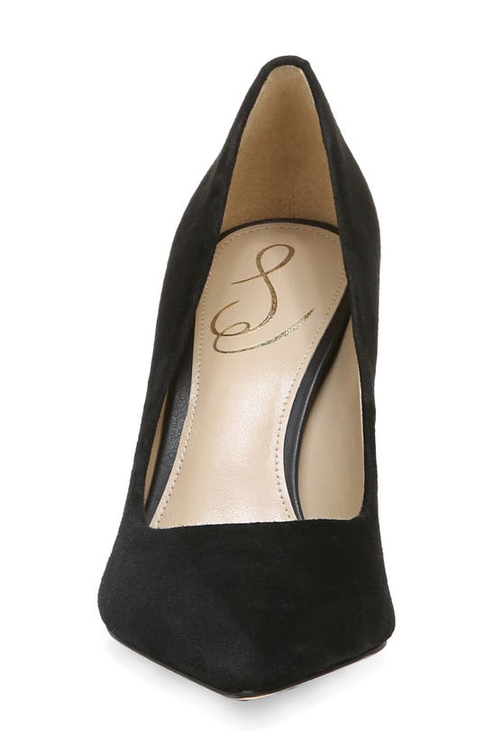 Shop Sam Edelman Hazel Pointed Toe Pump In Black Suede