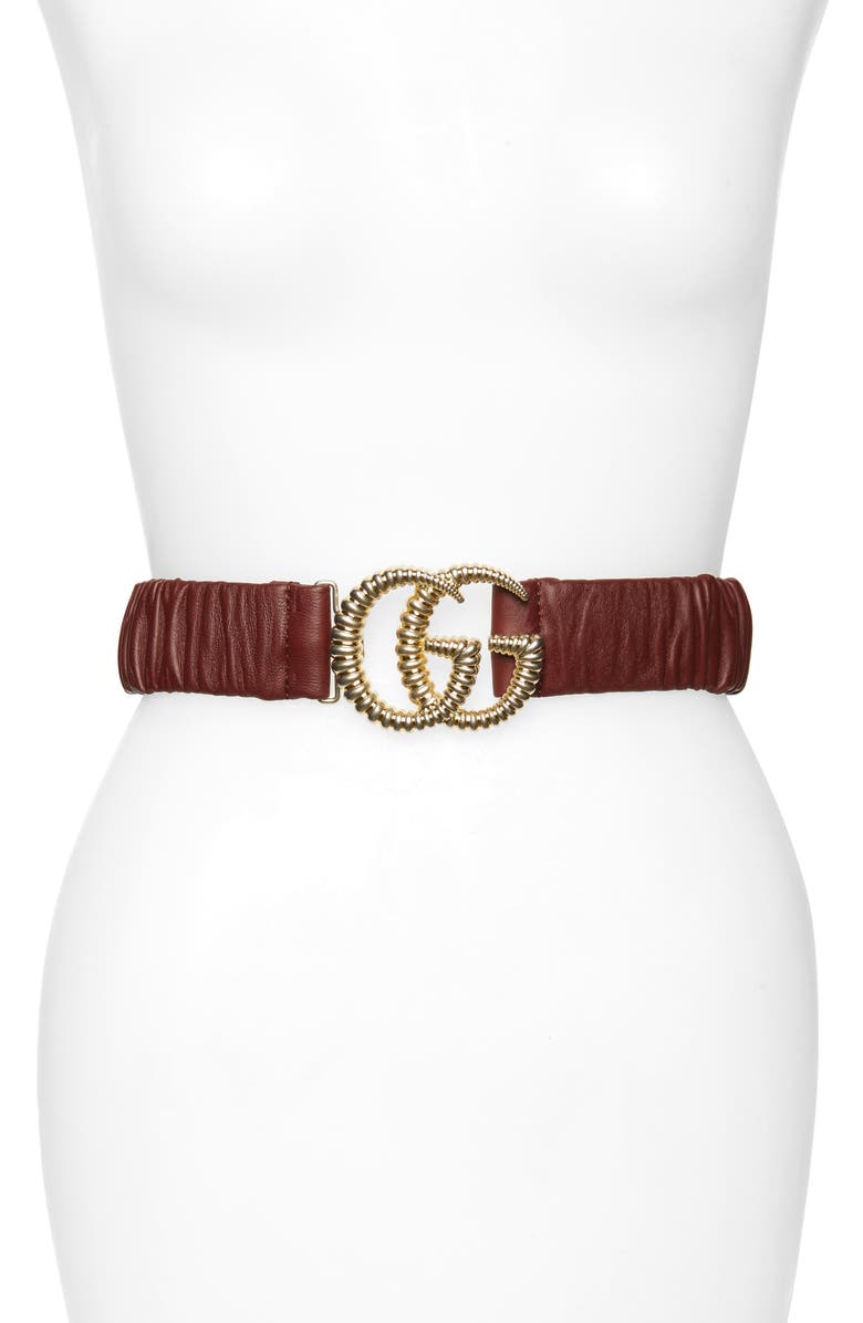 Gucci Double-G Buckle Stretch Leather Belt | Nordstrom