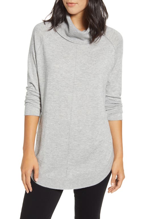 caslon(r) Turtleneck Tunic Sweater in Grey Heather