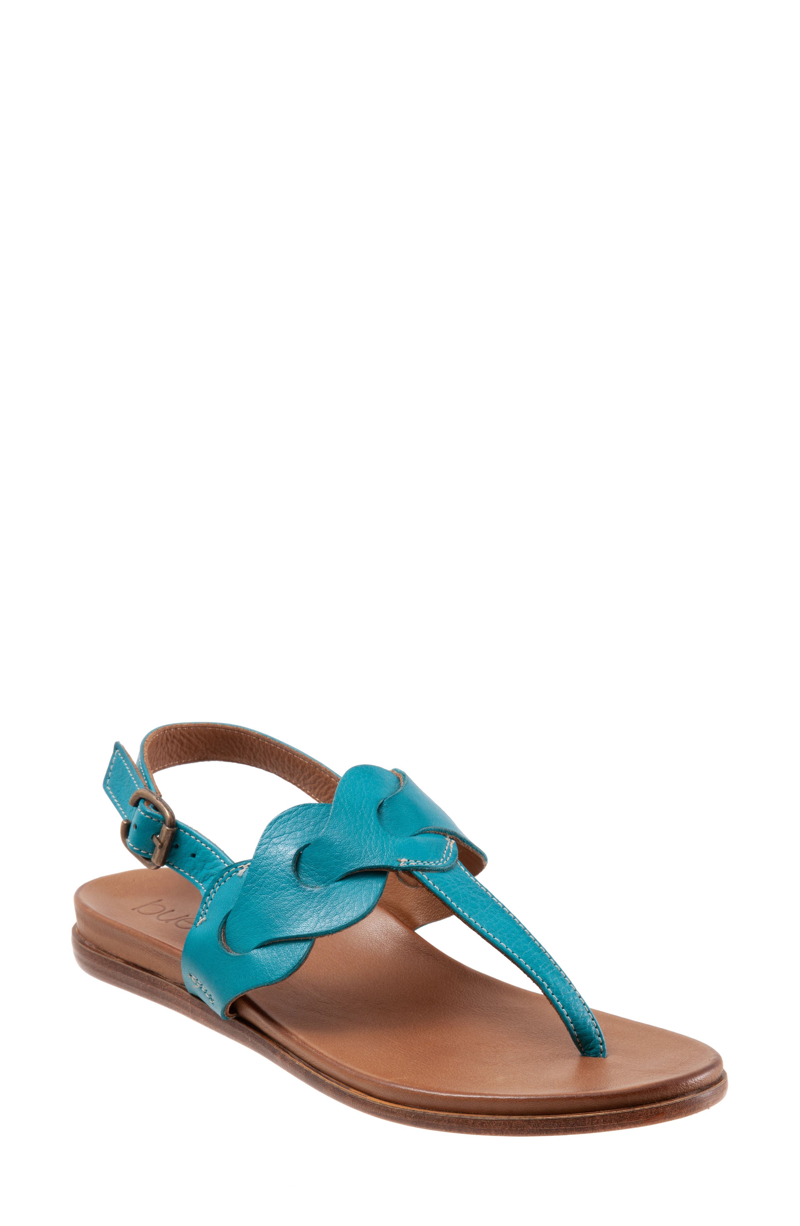 turquoise flat sandals