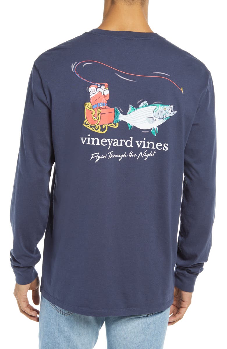 vineyard vines Men's Flying Through the Night Long Sleeve Pocket Graphic Tee, Alternate, color, 