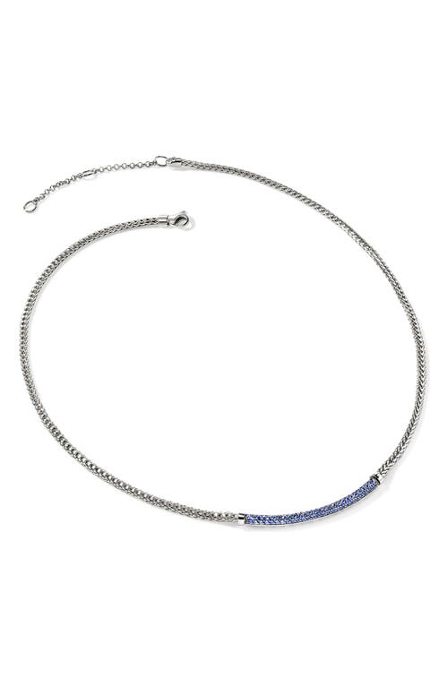 Shop John Hardy Jh Essential Pavé Necklace, Sterling Silver In Silver/blue