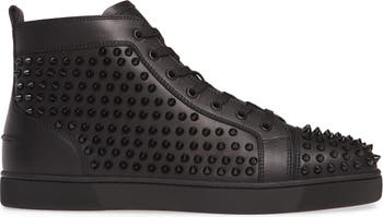Christian Louboutin Black Leather Louis Spikes High Top Sneakers Size 44.5  Christian Louboutin | The Luxury Closet