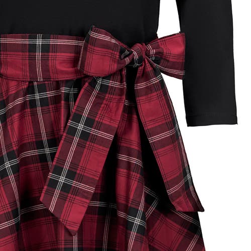 Hope & Henry French Skater Dress In Oxblood City Plaid