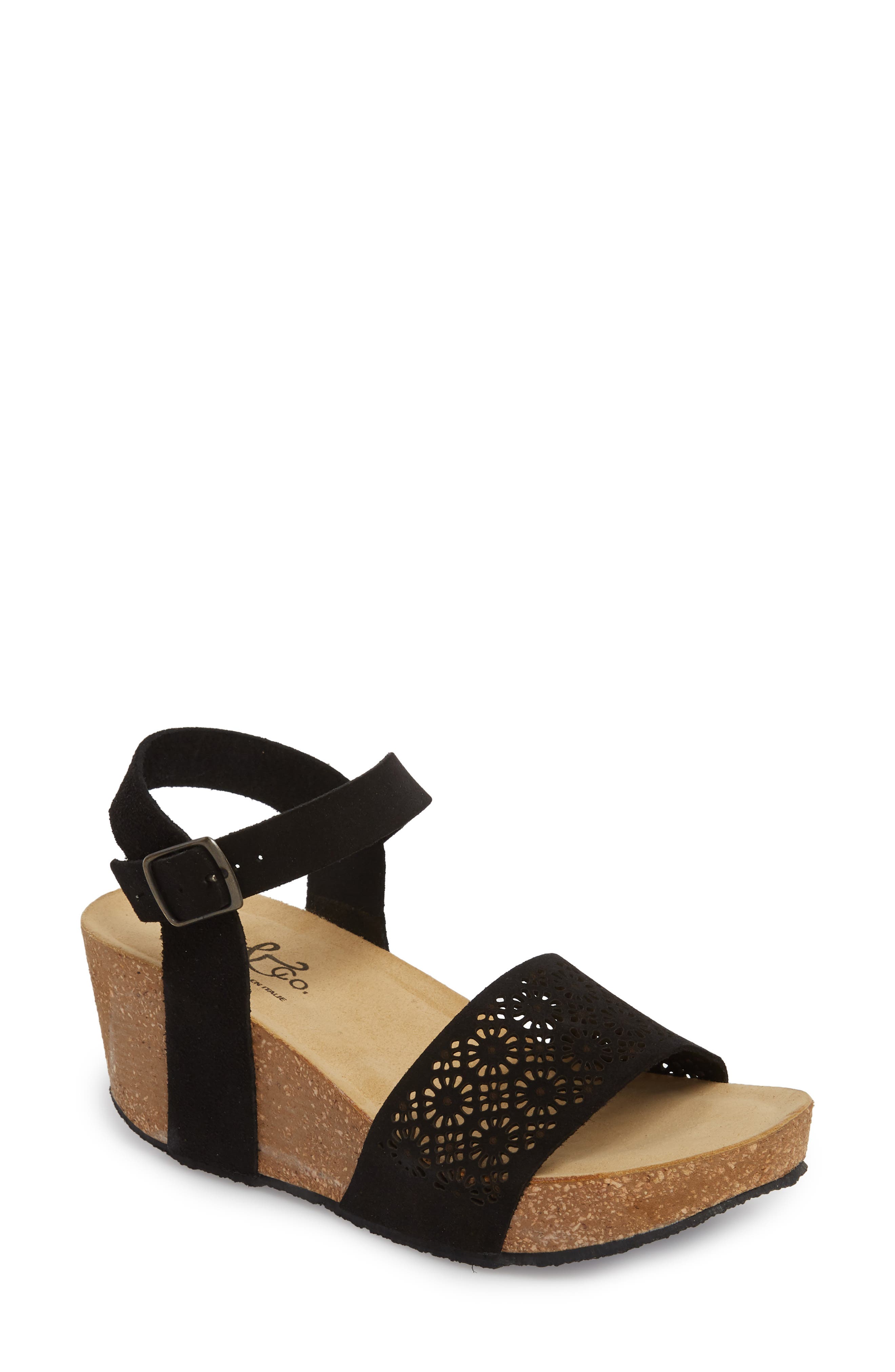 Bos. & Co. Lolo Platform Wedge Sandal, Black