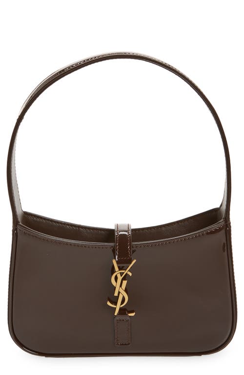 Saint Laurent Mini Le 5 À 7 Patent Leather Hobo Bag in Spicy Chocolate at Nordstrom