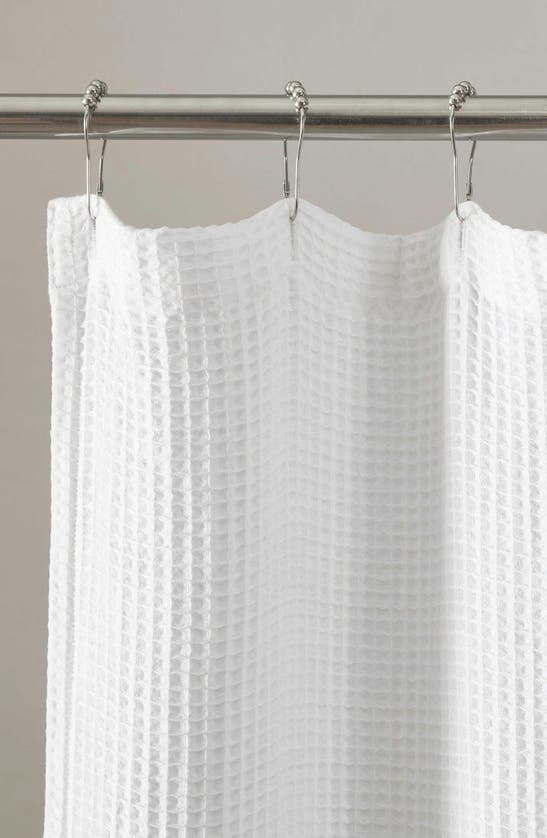 Calvin Klein Waffle Weave Shower Curtain In White
