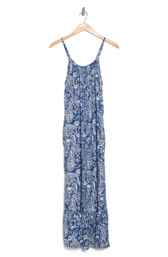 Boho Me Floral Paisley Cover-up Maxi Dress In Navy Paisley