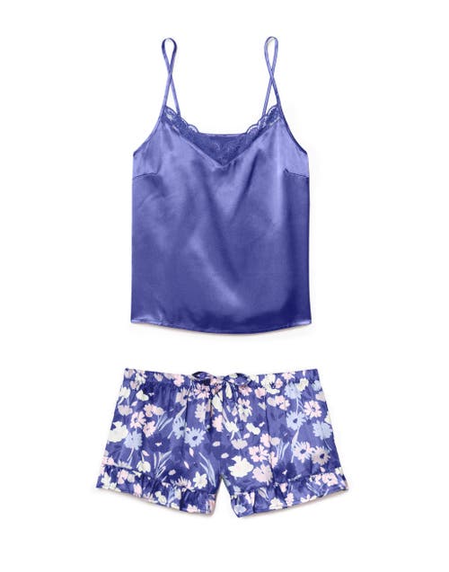 Shop Adore Me Luana Pajama Camisole & Short Set In Floral Purple