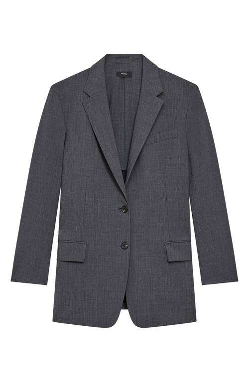 Theory Oversized Blazer In Charcoal Melange