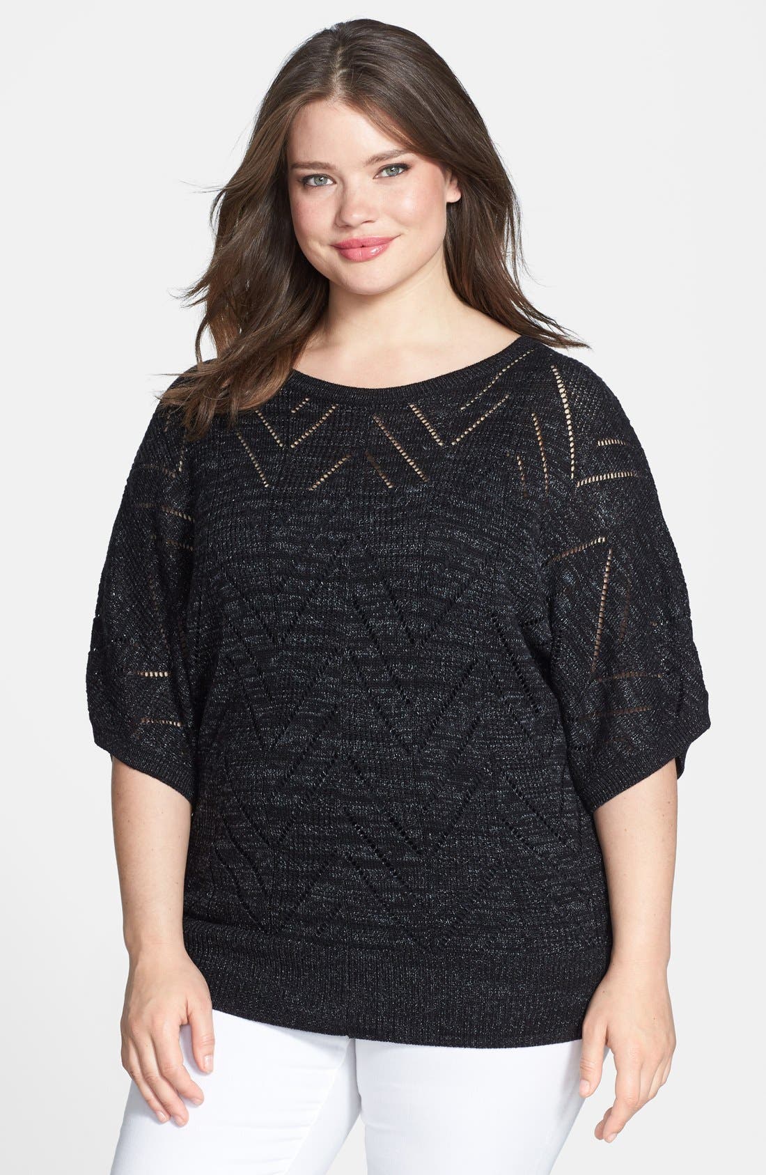 Sejour Pointelle Stitch Kimono Sleeve Sweater Nordstrom