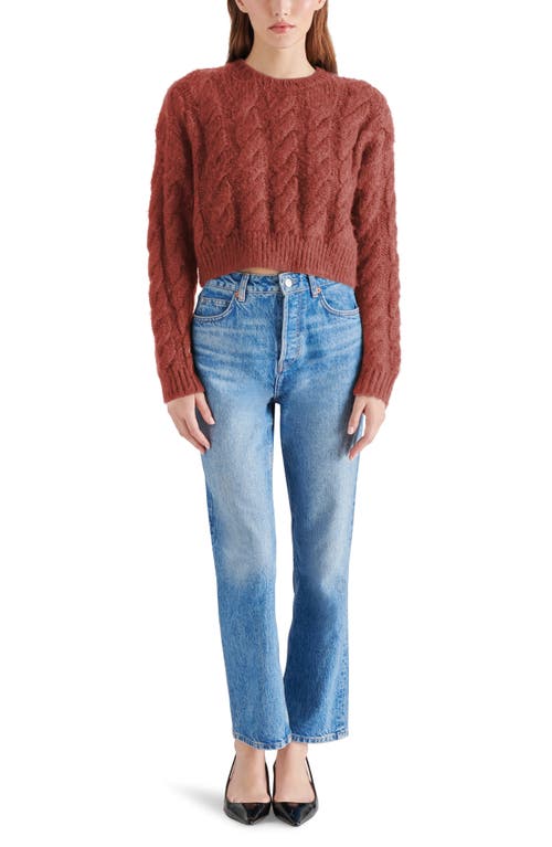 Shop Steve Madden Ceronne Cable Stitch Sweater In Baked Apple