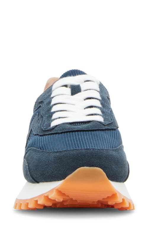 Blondo Lois Retro Waterproof Running Sneaker In Navy Suede