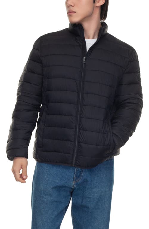 Rokka&rolla Lightweight Packable Puffer Jacket In Black