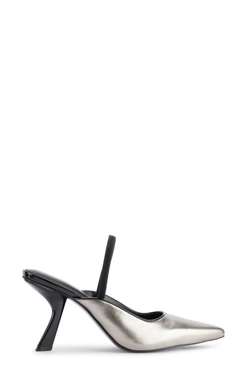 Shop Karl Lagerfeld Paris Keera Pointed Toe Slingback Pump In Pewter/black