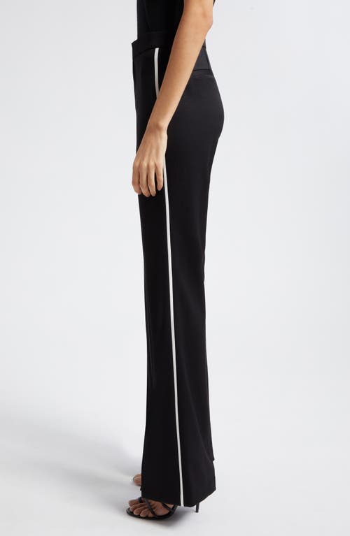 Alice And Olivia Alice + Olivia Princess Slit Hem Flare Pants In Black/off White