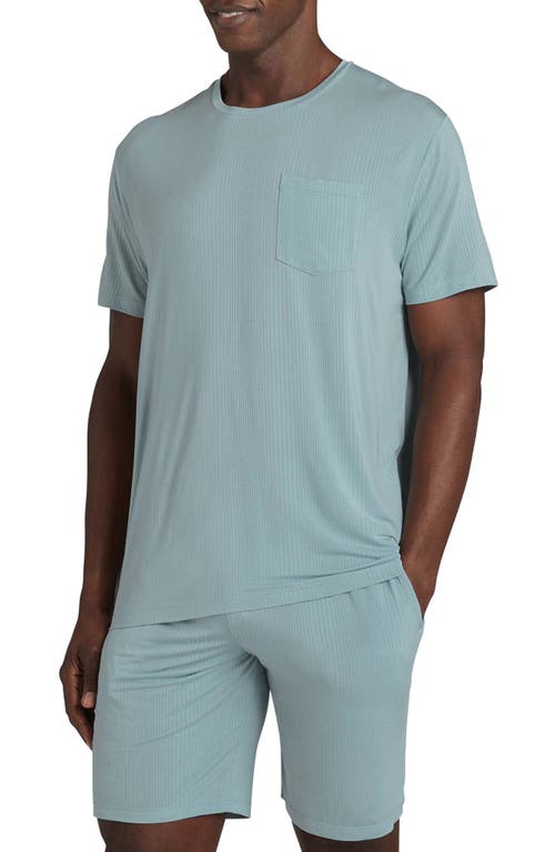 Luxe Stripe Pajama Pocket T-Shirt in Slate