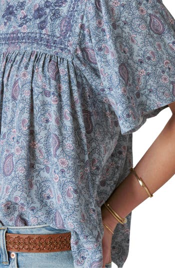 Lucky Brand Embroidered Short Sleeve Top | Nordstrom