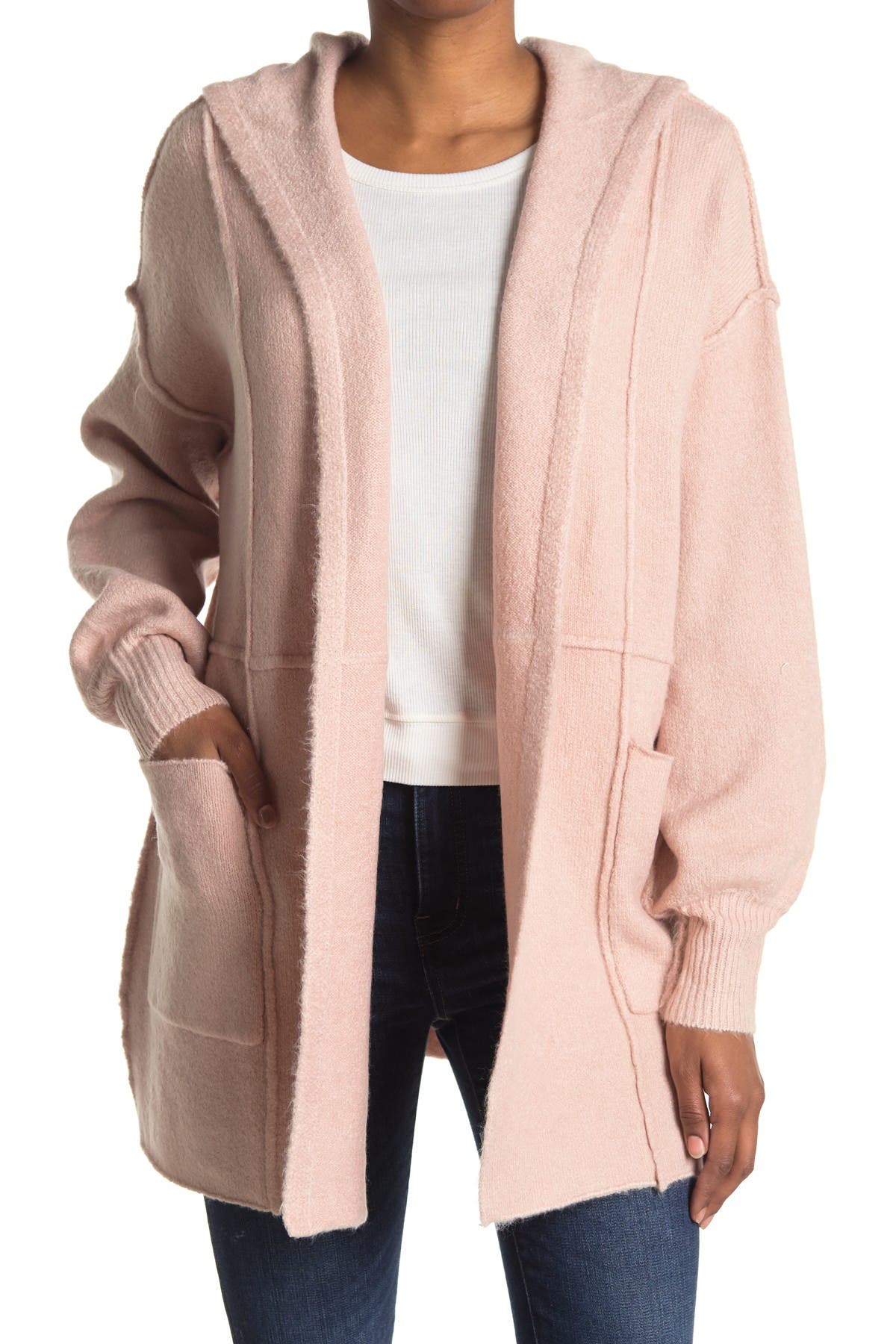 open hooded cardigan