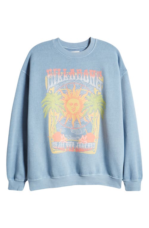 Shop Billabong Ride In Cotton Blend Graphic Sweatshirt In Blue Shadow