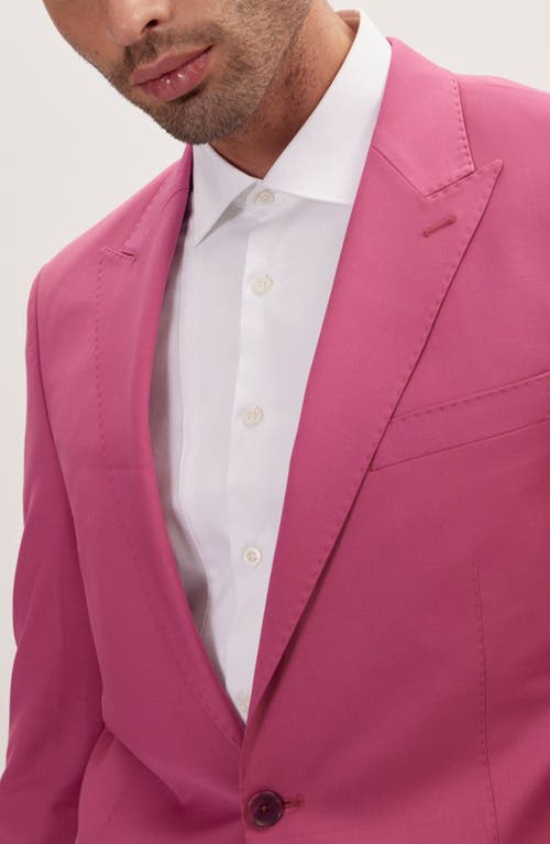 Ron Tomson Super 120s Merino Wool Tuxedo Jacket In Raspberry