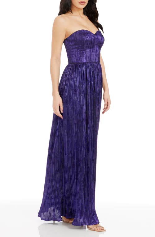 Shop Dress The Population Audrina Strapless Gown In Deep Plum