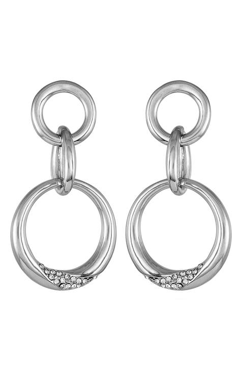 Crystal Triple Link Drop Earrings