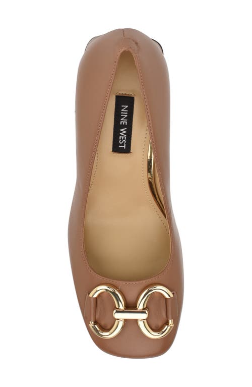 Shop Nine West Caven Square Toe Pump In Light Brown